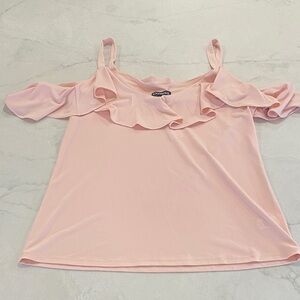 Express Light Pink Ruffle Blouse